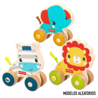 FISHER PRICE-ANIMALES MADERA CON RUEDAS 3 modelos