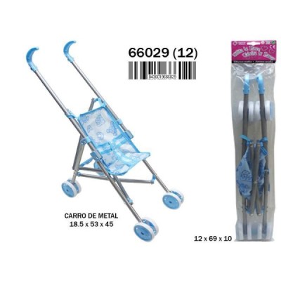 CARRO MUÑECA METAL AZUL