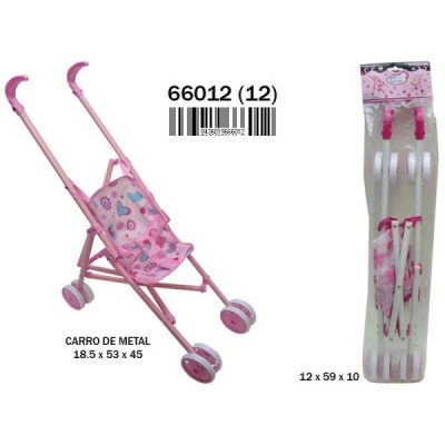 CARRO MUÑECA METAL ROSA