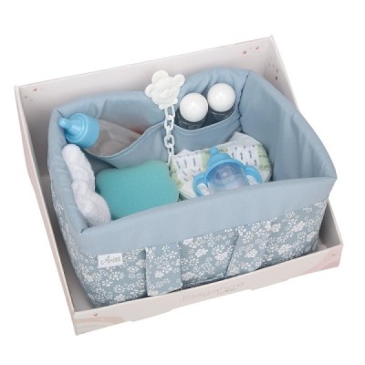 CANASTILLA ELEGANCE AZUL CON ACCESORIOS 10x1