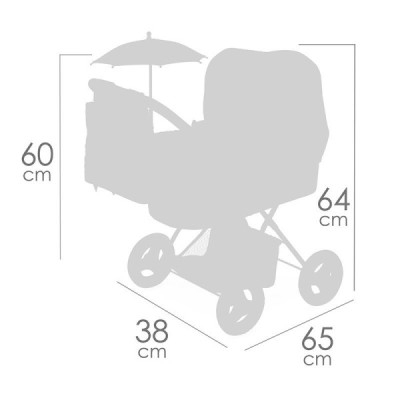 VINTAGE, Carro de muñeca 48 cm. plegable De Cuevas