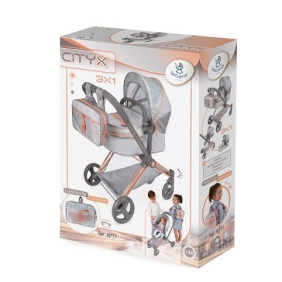 CITYX, Carro muñeca 3x1, muñecas 50 cm. plegable De Cuevas