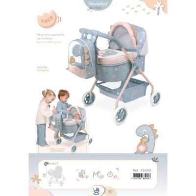 Mi Primer Carro Muñeca Coco Mochila Muñecas 42cm De Cuevas