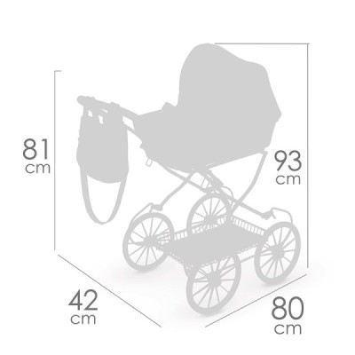 VINTAGE, Coche de Muñeca Plegable con BOLSO De Cuevas