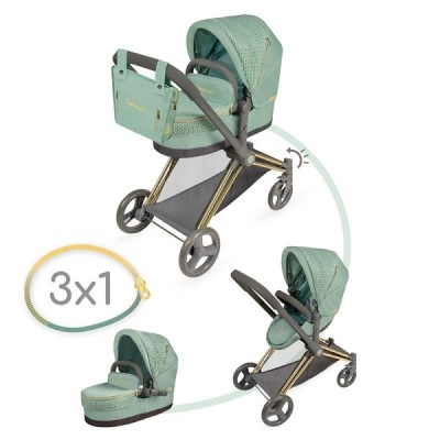 CAPRICCIO, Coche de Muñecas 3x1 Plegable De Cuevas