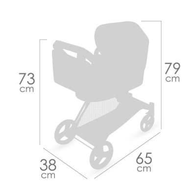 CAPRICCIO, Coche de Muñecas 3x1 Plegable De Cuevas