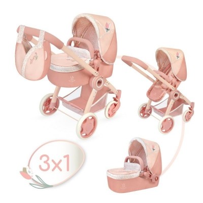 TULIPE, Coche de Muñeca 3x1 Plegable con BOLSO De Cuevas