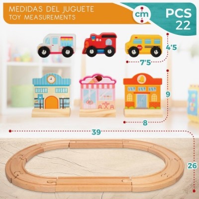 WOOMAX-CIRCUITO PISTA, VEHICULOS Y FIGURAS MADERA