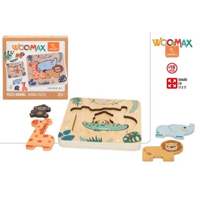 WOOMAX ZOOKABEE-PUZZLE MADERA ANIMAL SELVA