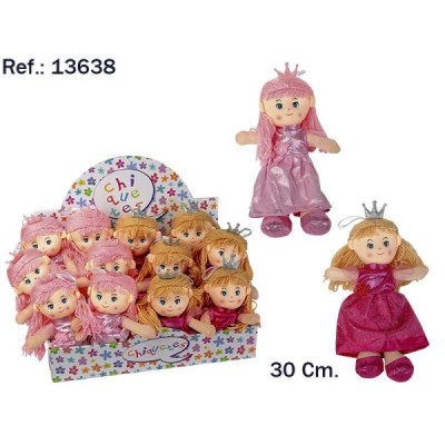 Muñeca Trapo PRINCESA 30CM. -2 COLORES