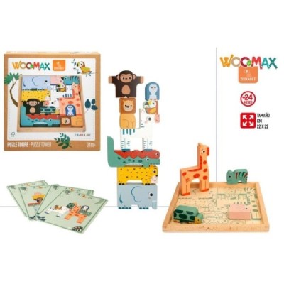 WOOMAX ZOOKABEE-PUZZLE & TORRE ANIMALES 22X22 CM 2
