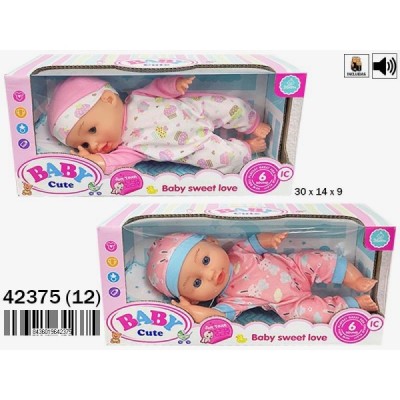 MUÑECO ACOSTADO CON SONIDO PILAS INCL. -2 Mod.