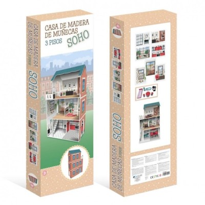 CASA DE MADERA  DE MUÑECAS SOHO 3 PISOS