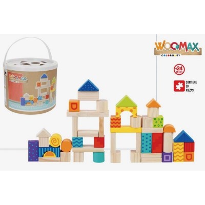 WOOMAX-JUEGO BLOQUES MADERA 50 PCS