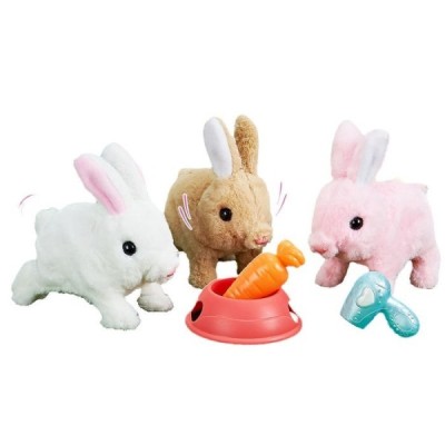 MASCOTA CONEJO ANDADOR 20 CM- 3 Modelos