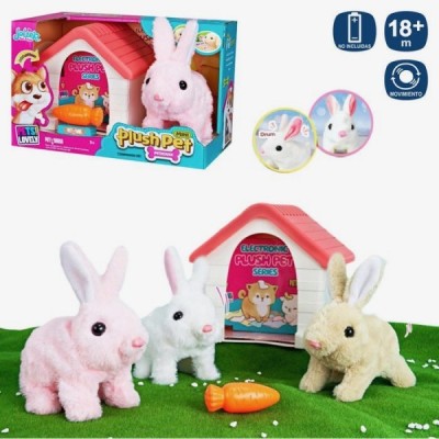 MASCOTA CONEJO ANDADOR 20 CM 3Colores