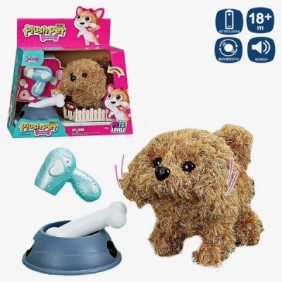 MASCOTA PERRO ANDADOR CON ACCESORIOS 20 CM