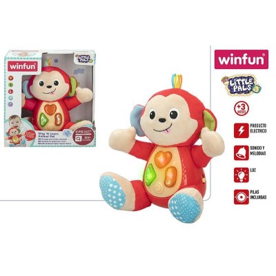 PELUCHE MONO CON LUZ Y SONIDO