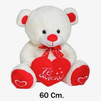 OSO CORAZON PIES ROJO 60CM.