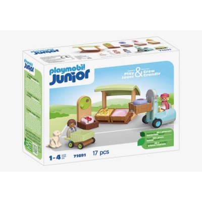 Playmobil 71691, JUNIOR: puesto ecológico y carret